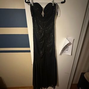 Xscape strapless beaded mermaid gown